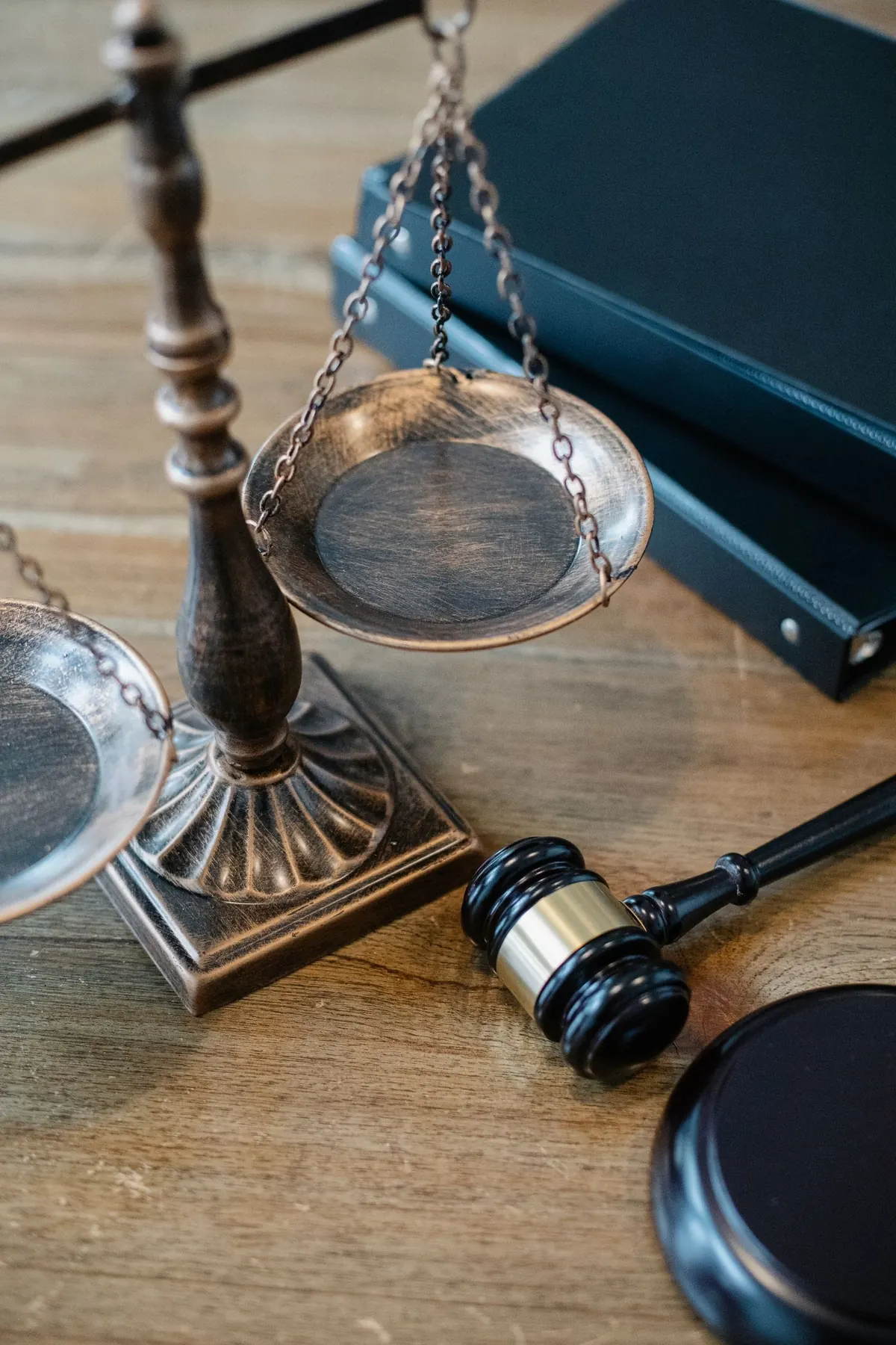 Scales of justice on a desk
